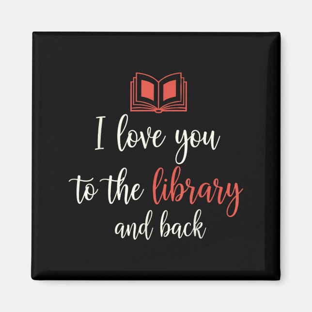 Imã Amor à biblioteca e de volta citação engraçada de  (Frente)