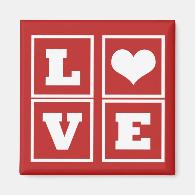 Imã Amor Bloqueia Magnet, Vermelho Escuro (Frente)