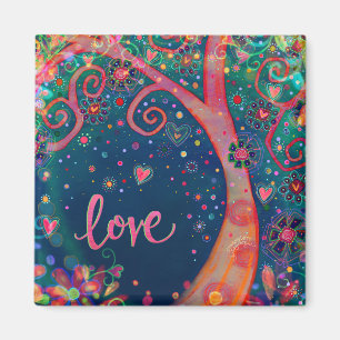 Imã Amor Bonito Árvore Azul Inspirividade Floral