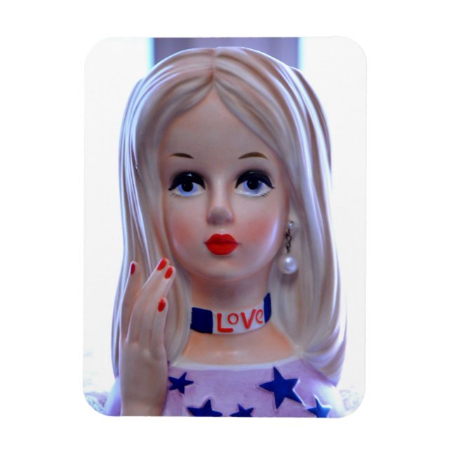 Ímã Amor Cabeça Vase Hippie Garota Maravilha (Vertical)