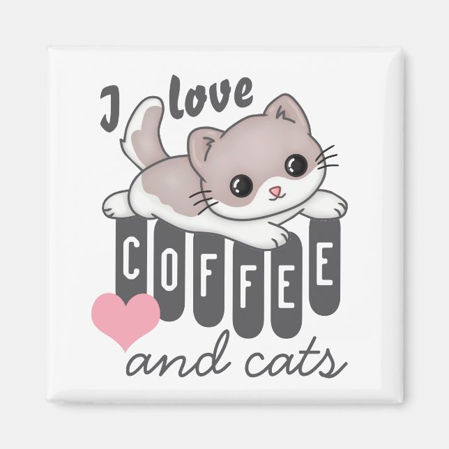 Imã Amor Café e Gatos (Frente)