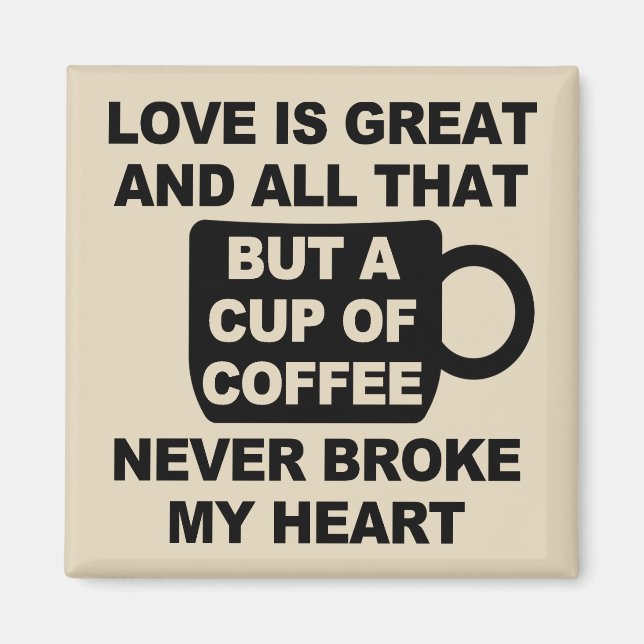 Imã Amor Café Pausa Meu Coração (Frente)