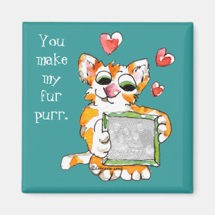 Imã Amor Cat With-Your Photo Magnet Namorados