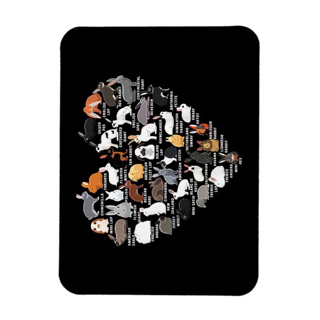 Ímã Amor Coelhinho Engraçado Coração do Coelho (Vertical)