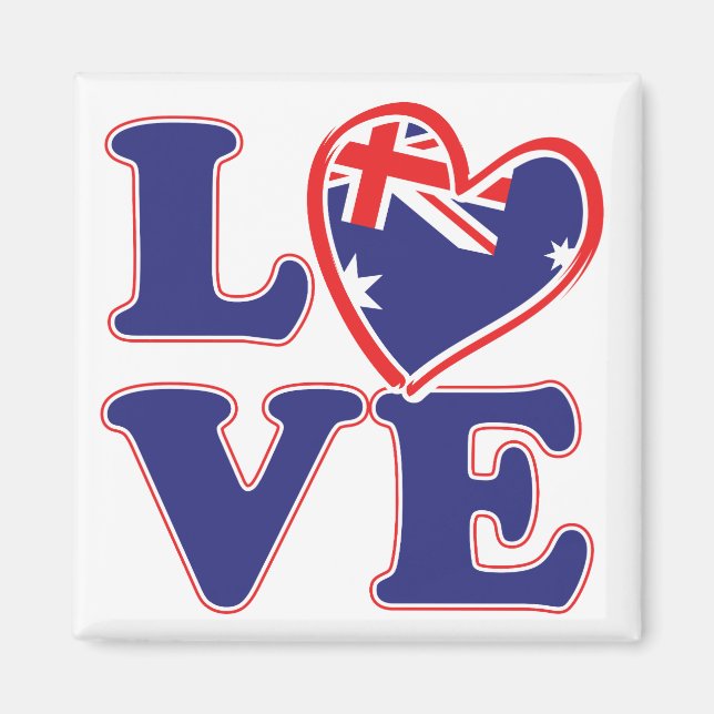 Imã AMOR-com-Austrália-coração (Frente)