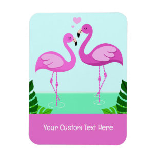 Ímã Amor com Flamingo de Texto Personalizado