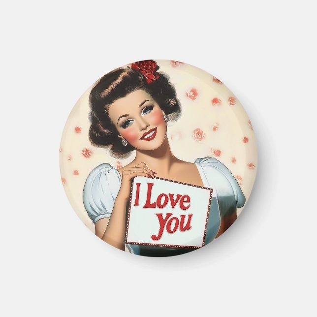Imã Amor com Pin-Up Retroativo (Frente)