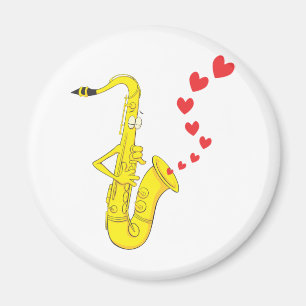Imã Amor com Serenador Saxofone Personalizado