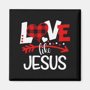 Imã Amor Como Jesus Dia dos Namorados Coração Xadrez d
