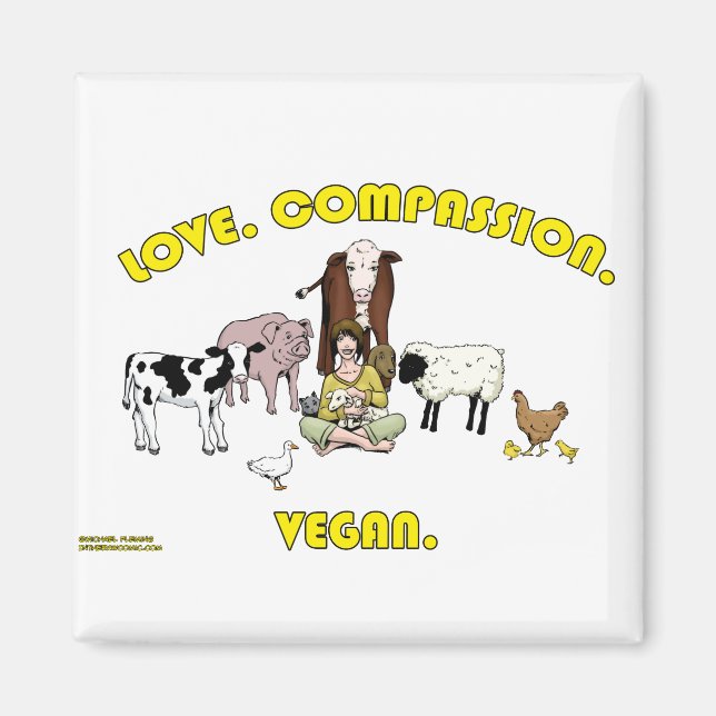 Imã Amor. Compaixão. Vegan. (Frente)