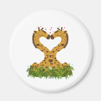 Imã Amor Cordial Adorável Girafas Coração Formam Beijo