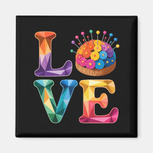 Imã Amor Costura Quilting N Almofada Arco-íris Artesã