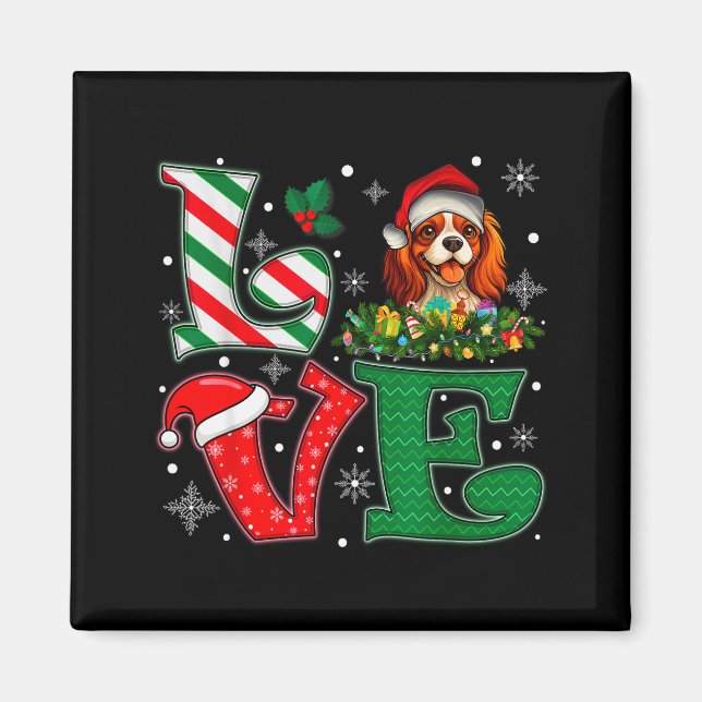 Imã Amor de Cachorro Cavalier King Charles Spaniel com (Frente)