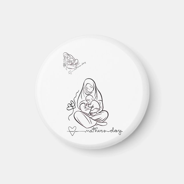 Imã Amor de Mãe Design Bonito (Frente)
