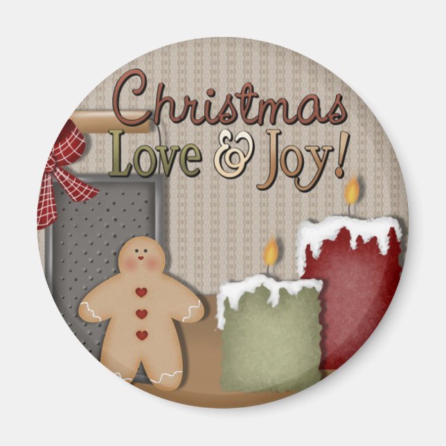 Imã Amor de Natal e Joy Gingermore - velas (Frente)