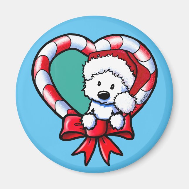 Imã Amor de Natal KiniArt Westie (Frente)
