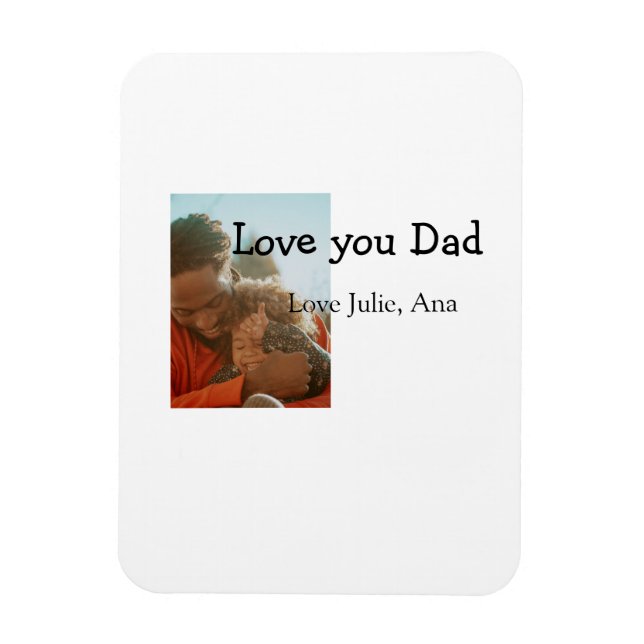 Ímã amor dia de os pais pai adicionar nome de foto sim (Vertical)