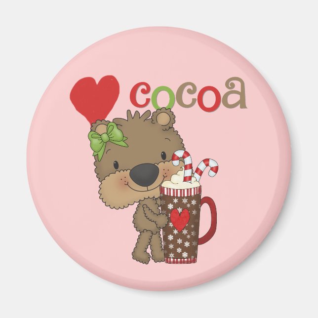 Imã Amor do cacau do urso da menina (Frente)