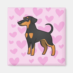 Imã Amor do Pinscher do Doberman (orelhas flexíveis)