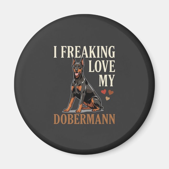 Imã Amor Dobermann Amante de Cachorro (Frente)