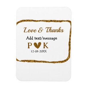 Ímã Amor e agradecimento adicionam nome do casal doura