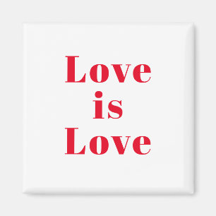 Imã "Amor é Amor" branco vermelho