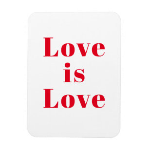 Ímã "Amor é Amor" branco vermelho