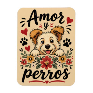 Ímã Amor e Cães Design Divertido para Amantes de Cães