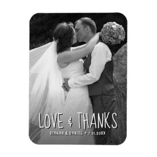 Ímã Amor e obrigado feito sob encomenda do casamento