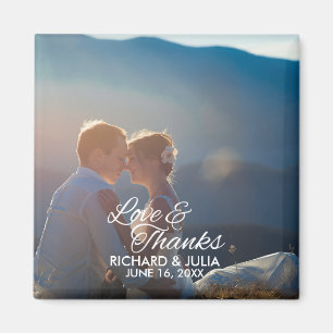 Imã Amor e Obrigados Foto De Casamento Obrigado Favo