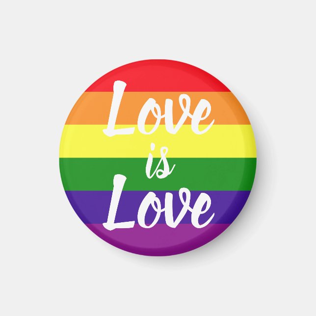Imã Amor é Orgulho gay Arco-Íris (Frente)