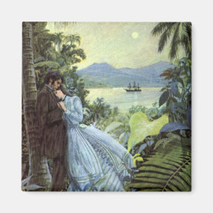 Imã Amor e Romance Vintage, Vista Tropical Romântica