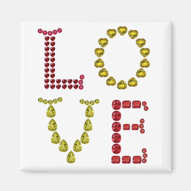 Imã Amor feito com Gemstones (Frente)