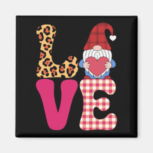 Imã Amor Gnome Dia dos Namorados Vermelho Buffalo Plai