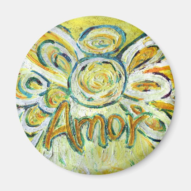 Imã Amor Guardian Angel Word Custom Magnet (Frente)