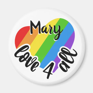 Imã Amor LGBT para Todo Coração Striped Personalizado