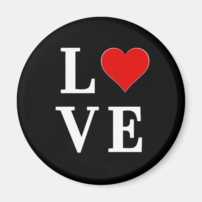 Imã AMOR Moderno Trendy Black and White (Frente)