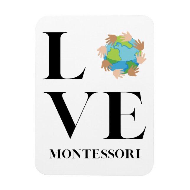 Ímã Amor | Montessori | Mãos Ao Redor Do Mundo (Vertical)