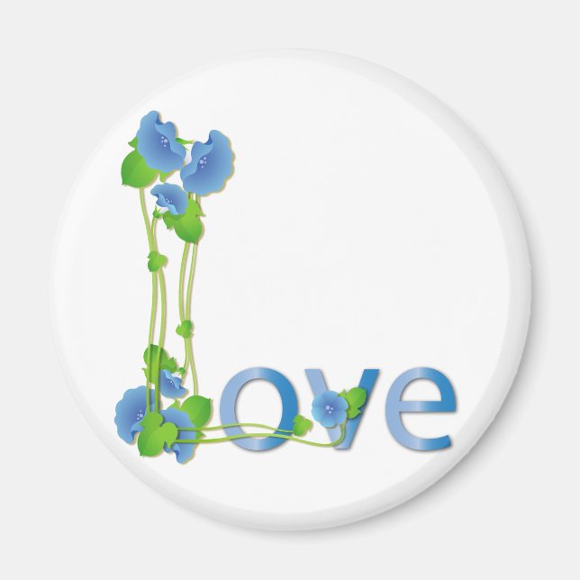 Imã Amor nas Flores Azuis (Frente)