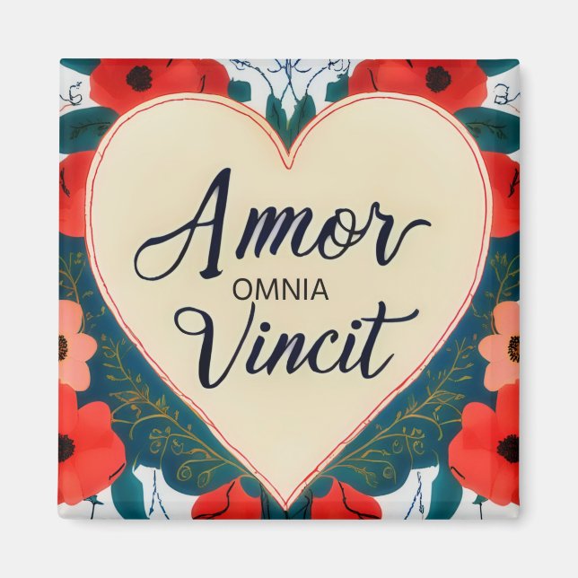 Imã Amor Omnia Vincit - aspas Magnet (Frente)