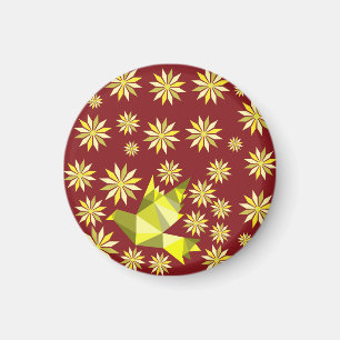 IMÃ AMOR PÁSSARO COM PRESENTE DE FLORES DIA ESPECIAL,