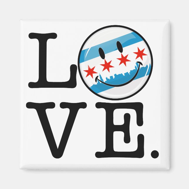 Imã Amor pela Bandeira do Sorriso de Chicago (Frente)