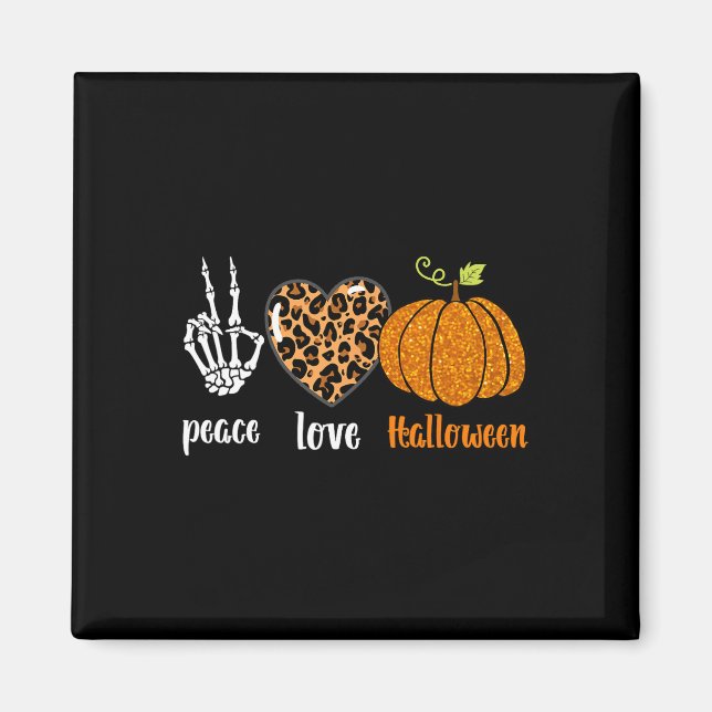 Imã amor pela paz Skeleton cair Pumpkin lepard Hallowe (Frente)