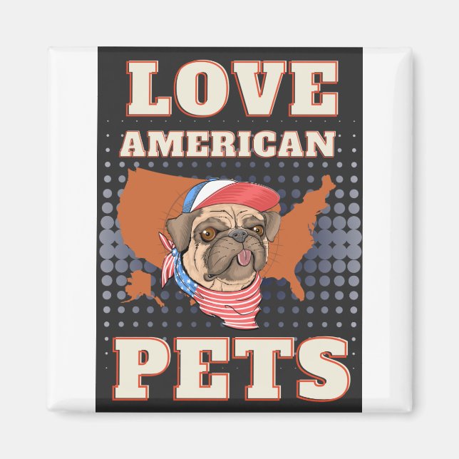 IMÃ AMOR PETS AMERICANOS (Frente)