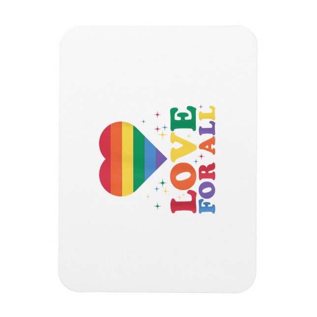 Ímã Amor por Todos os LGBTQ Rainbow Priorde Gay LGBT (Vertical)