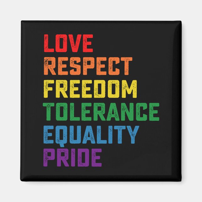 Imã Amor Respeito Liberdade Tolerância Igualdade Orgul (Frente)
