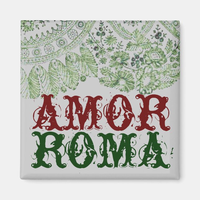 Imã Amor Roma Com Lace Verde (Frente)