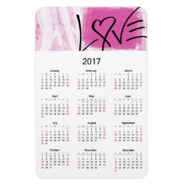 Ímã Amor Rosa No Calendário De 2017