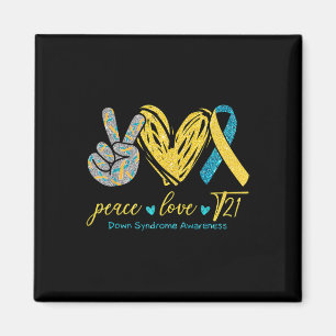 Imã Amor T21 Fita Azul Amarela Síndrome de Down Consci