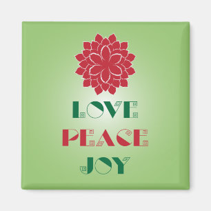Imã Amor Verde e Vermelho Moderno, Paz, citação de J